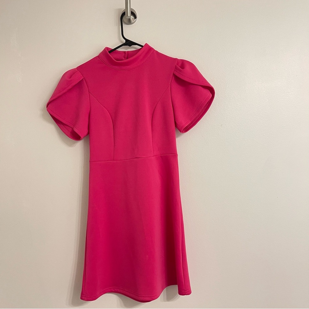 SHEIN Pink Puff Sleeve Dress